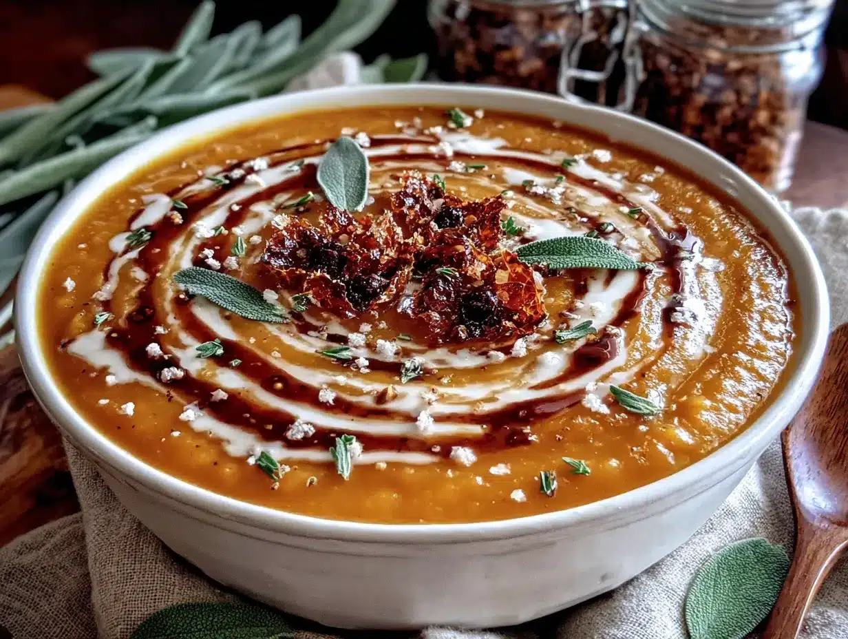 slow cooker butternut squash soup with brown butter sage preparation steps
