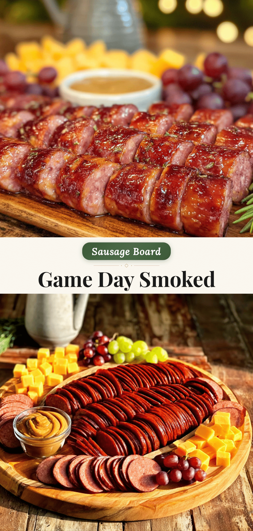 smoked sausage football charcuterie board recipe