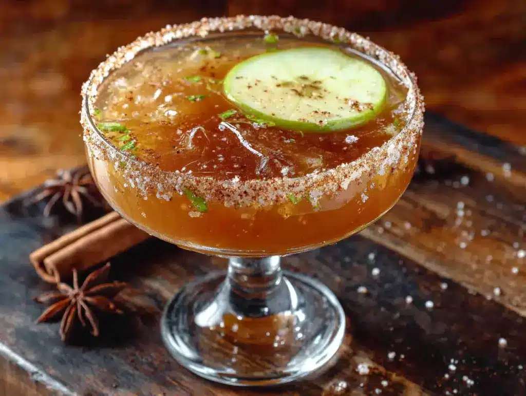 spiced apple cider margarita - featured image