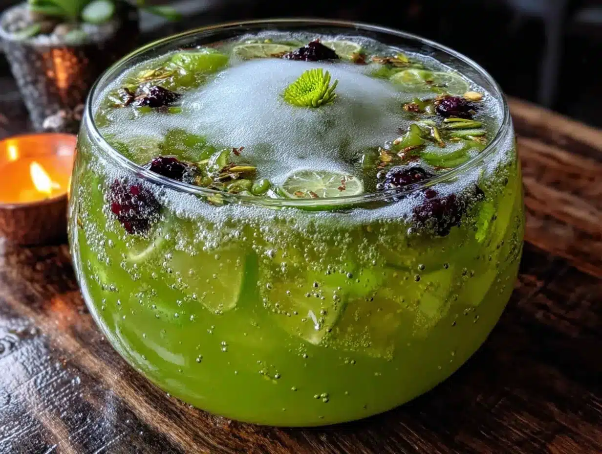 spooky witches brew green punch with dry ice fog preparation steps