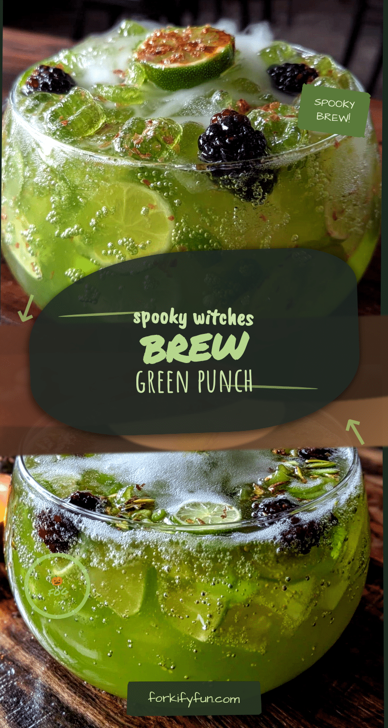 spooky witches brew green punch with dry ice fog recipe