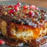 sticky pomegranate chicken thighs - featured image