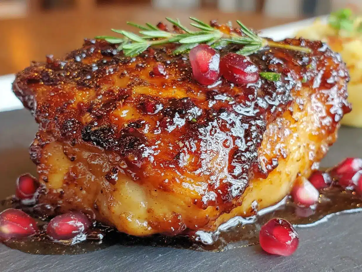 sticky pomegranate chicken thighs preparation steps