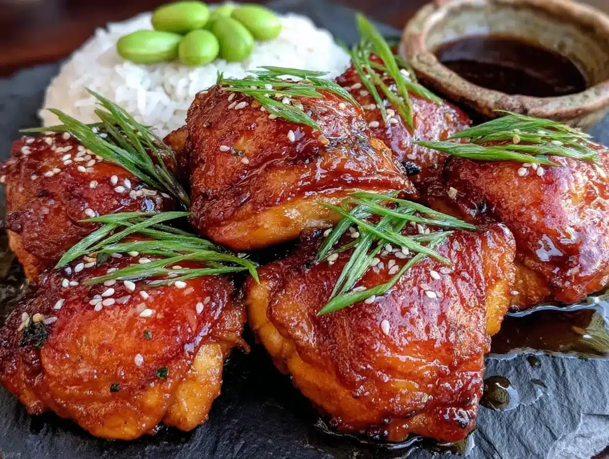 sticky slow cooker honey garlic chicken thighs preparation steps