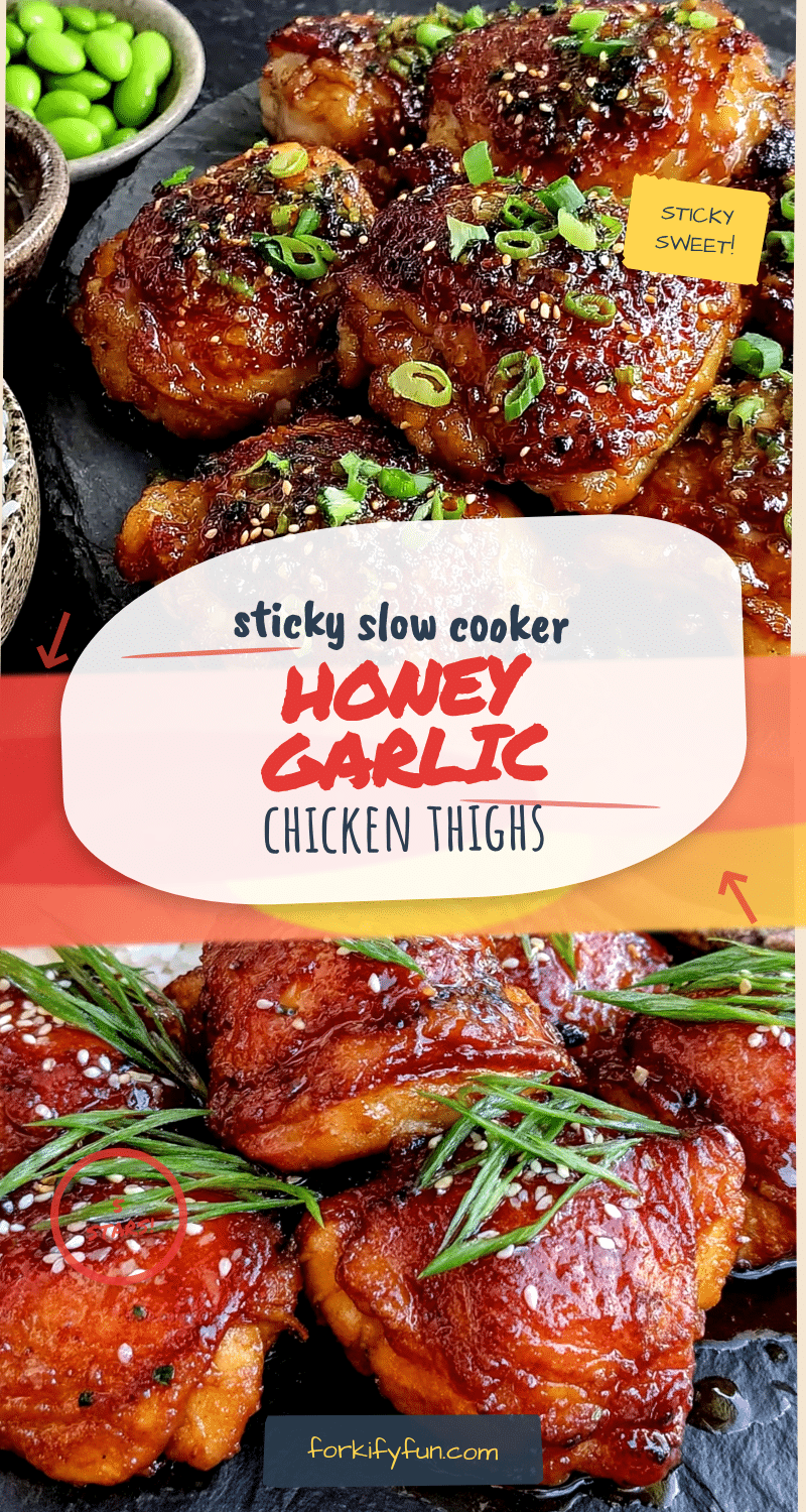 sticky slow cooker honey garlic chicken thighs recipe