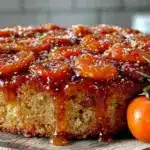 sticky spiced persimmon upside-down cake - featured image