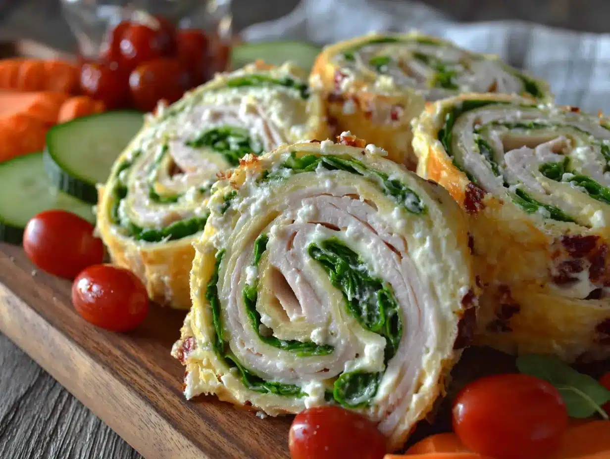 turkey and cheese pinwheel wraps preparation steps