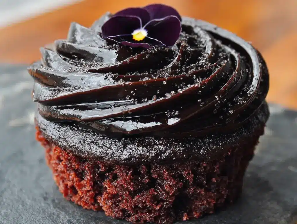 Black velvet Halloween cupcakes - featured image