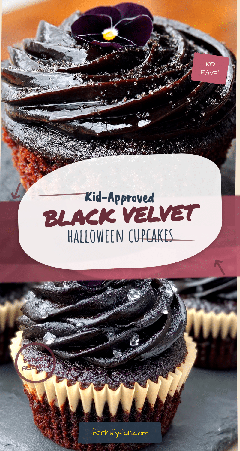 Black velvet Halloween cupcakes recipe