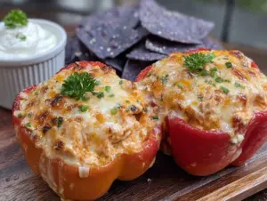 buffalo chicken dip stuffed peppers - featured image