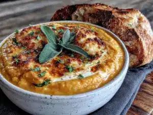 butternut squash soup with brown butter and sage - featured image
