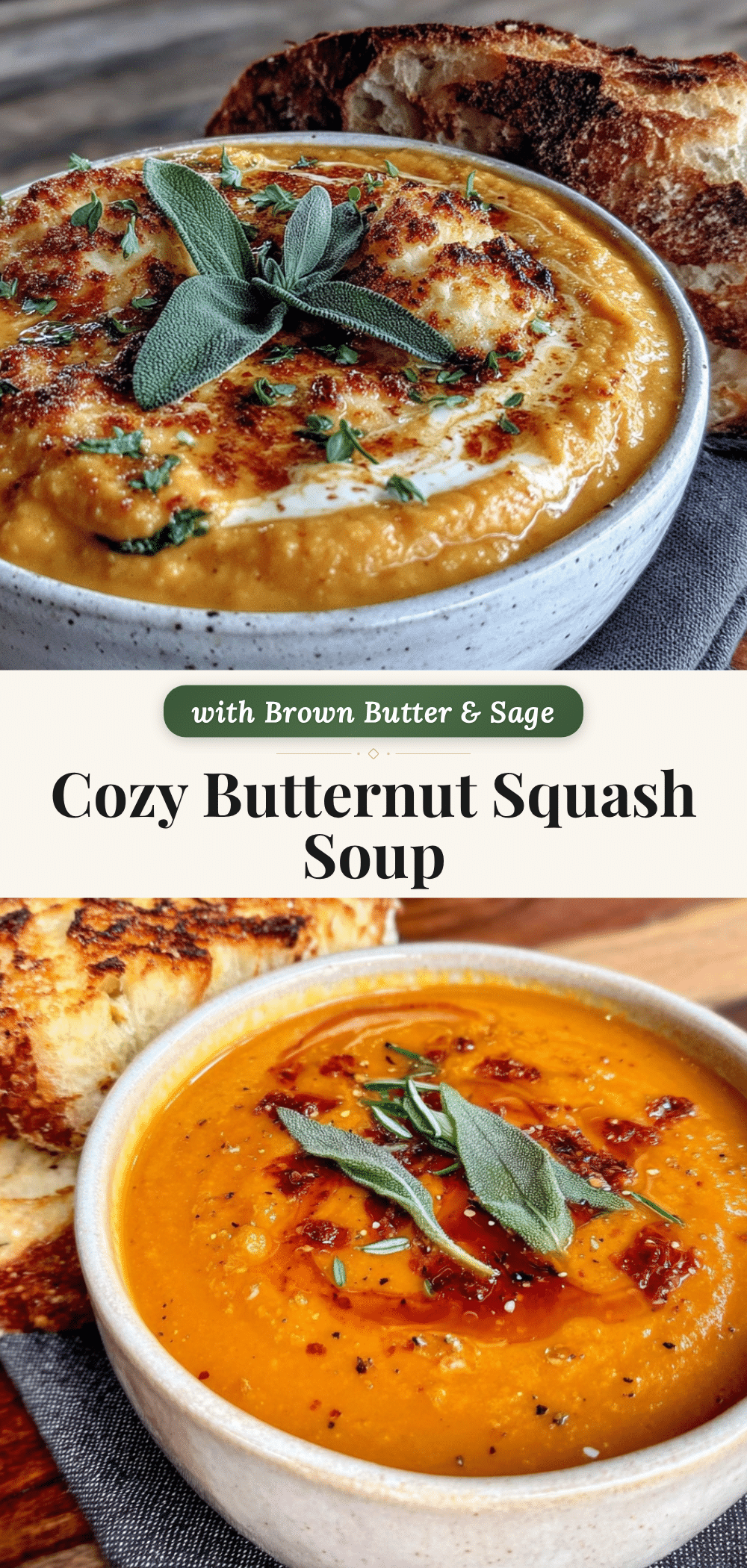 butternut squash soup with brown butter and sage recipe