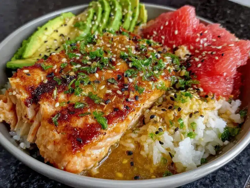 chili lime salmon bowls - featured image