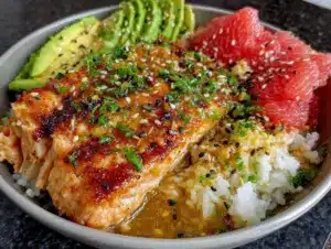 chili lime salmon bowls - featured image