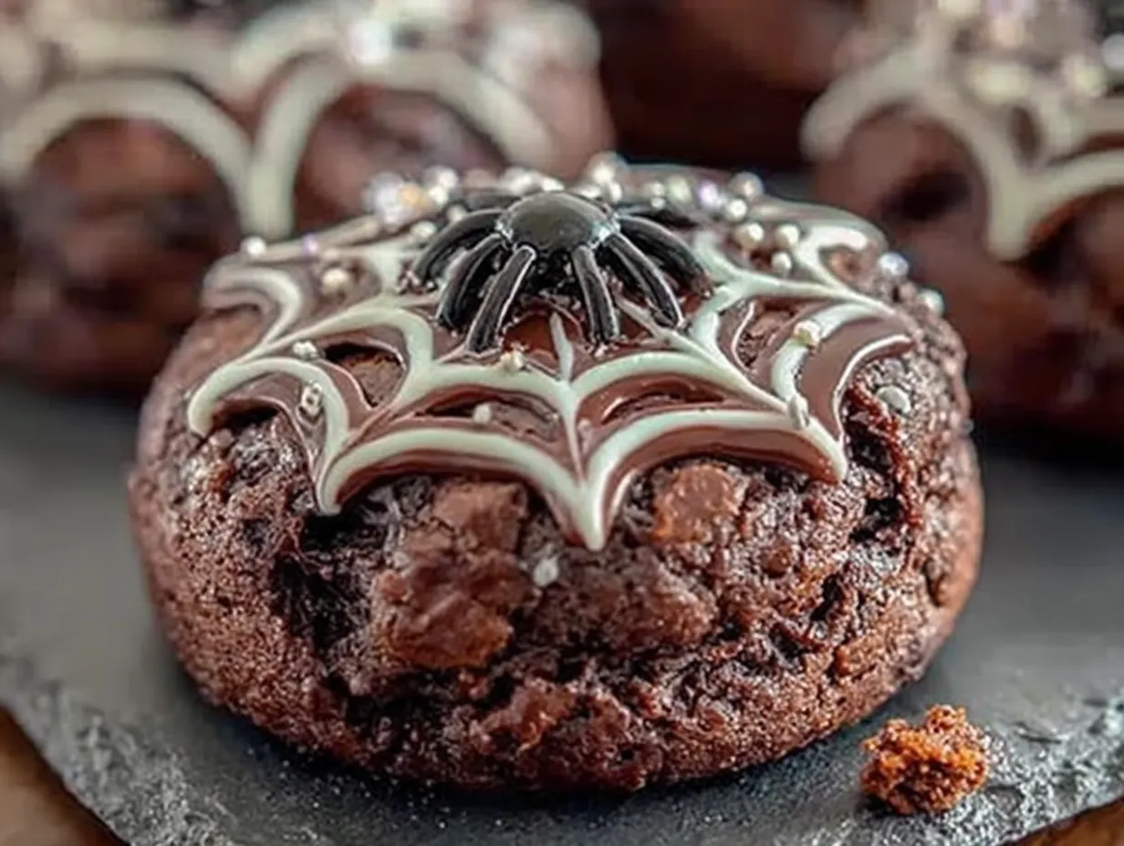 chocolate spider web sugar cookies preparation steps