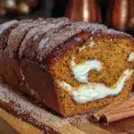 cinnamon sugar pumpkin bread with cream cheese swirl - featured image
