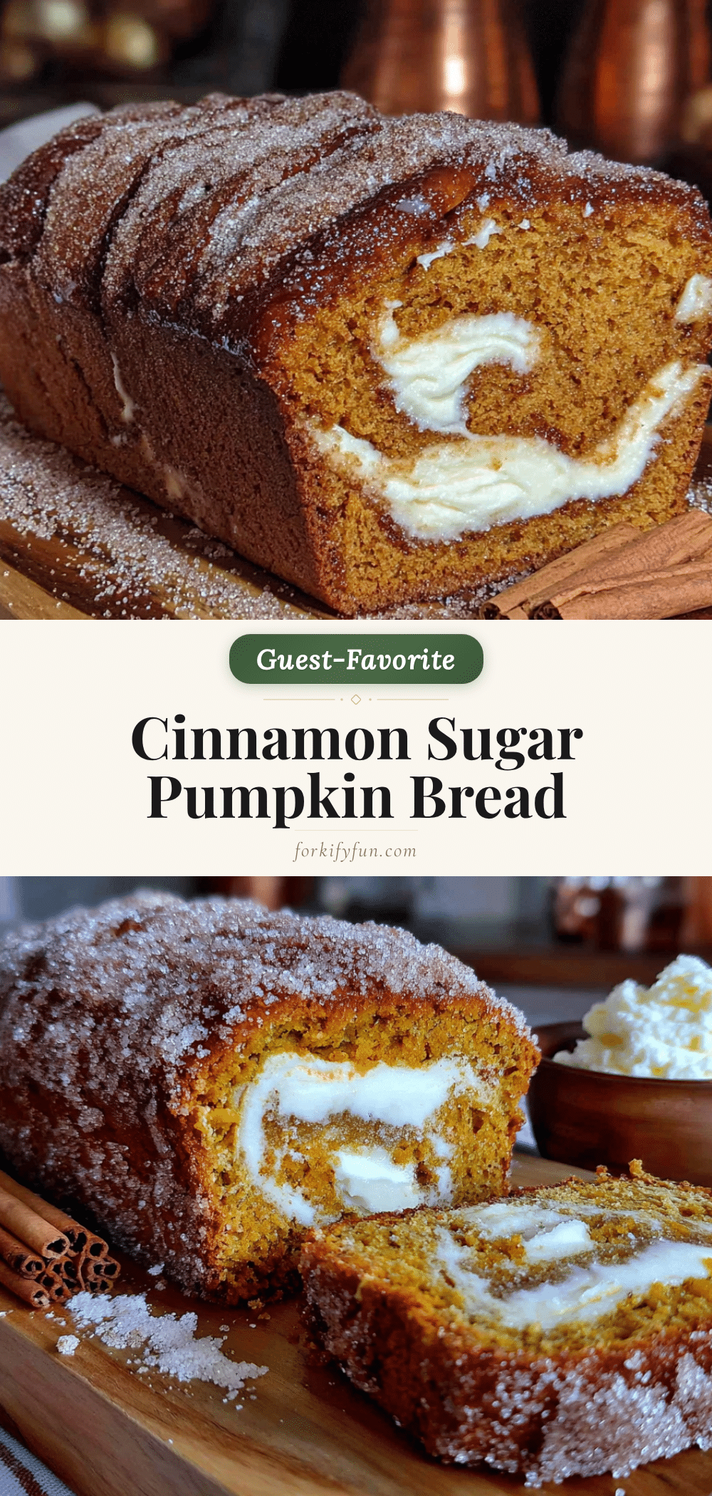 cinnamon sugar pumpkin bread with cream cheese swirl recipe