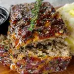 classic old-fashioned meatloaf with brown sugar glaze - featured image