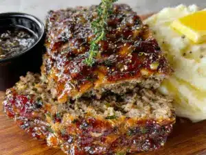 classic old-fashioned meatloaf with brown sugar glaze - featured image
