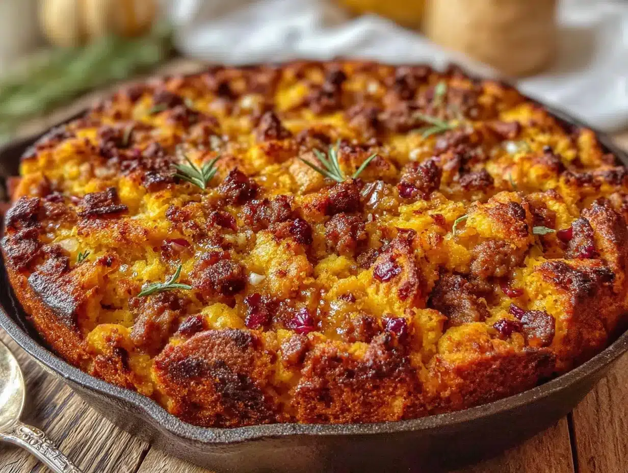 classic thanksgiving sausage and cornbread dressing preparation steps