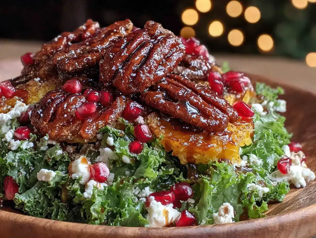cozy autumn harvest salad with candied pecans preparation steps