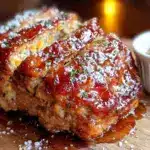 cozy chicken meatloaf with brown sugar glaze - featured image