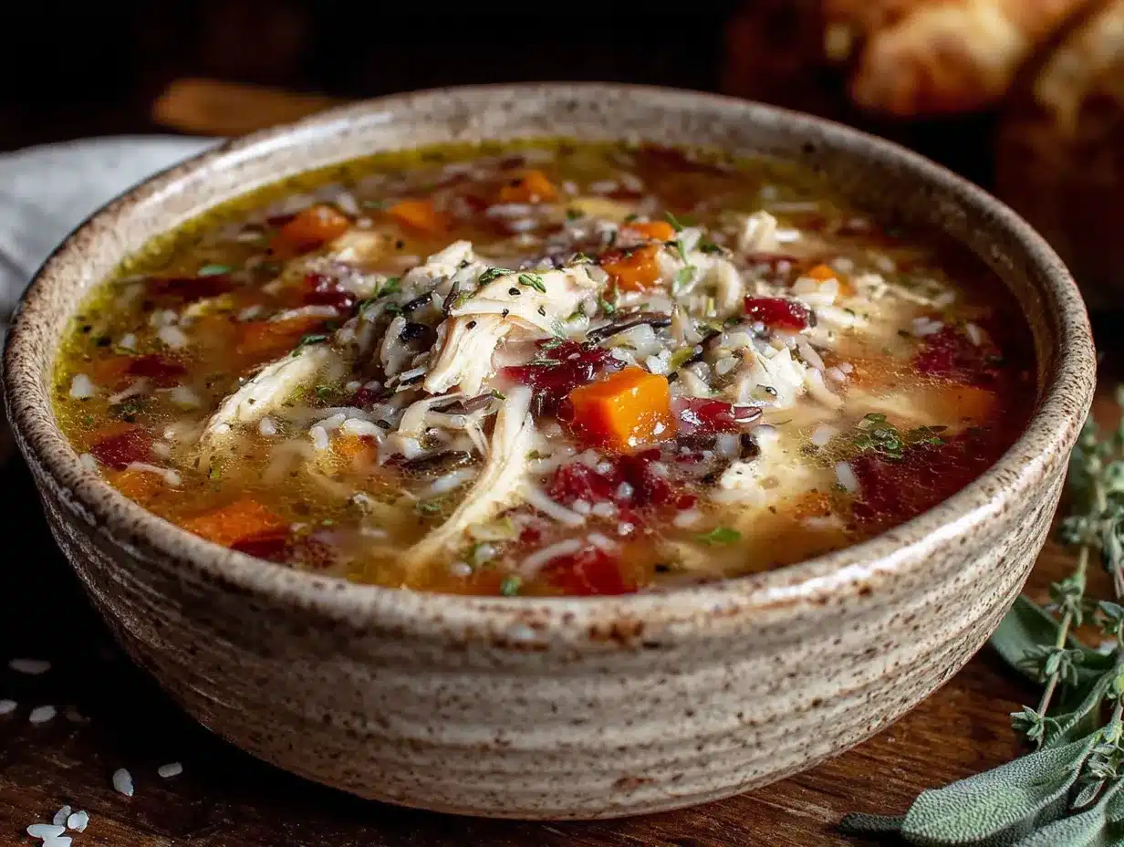cozy fall harvest chicken and wild rice soup preparation steps
