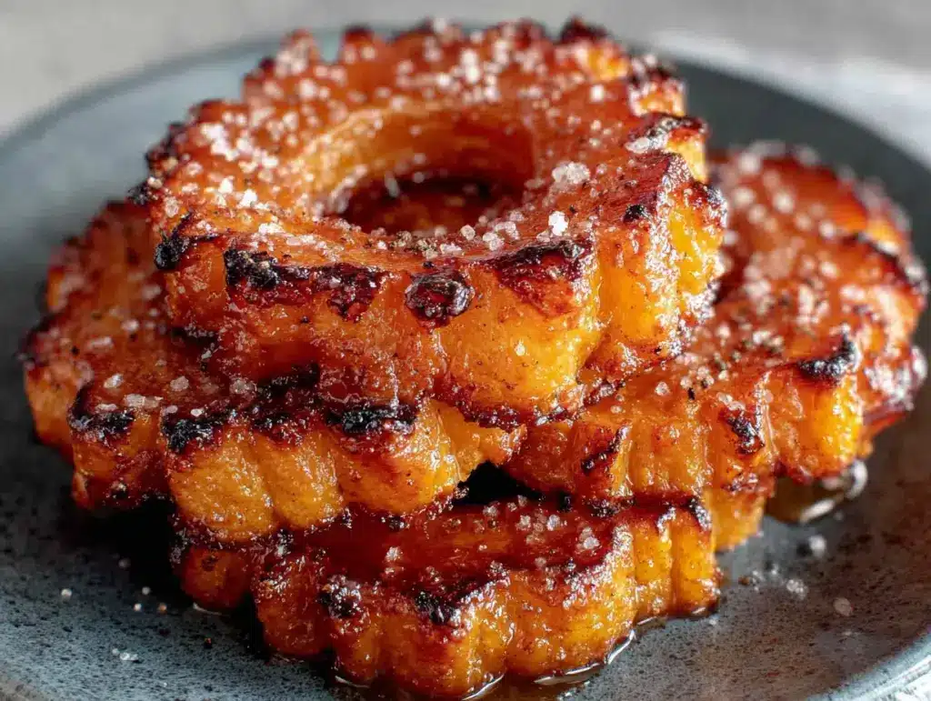 cozy maple roasted delicata squash rings - featured image