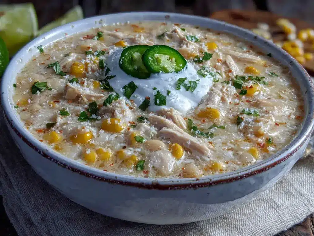 cozy white chicken chili - featured image