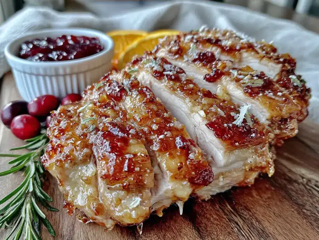 cranberry orange glazed turkey breast - featured image