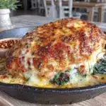 creamy cheesy spinach chicken skillet - featured image