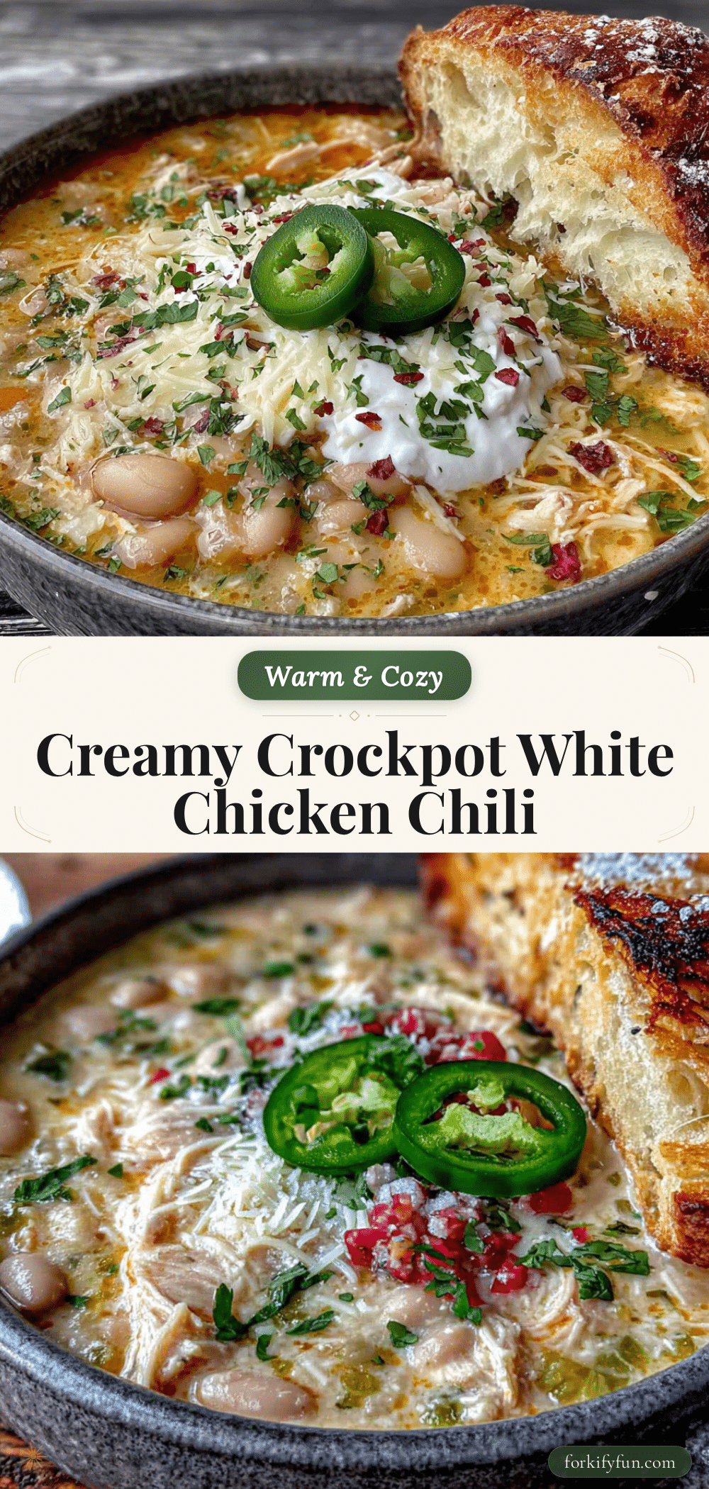 creamy crockpot white chicken chili recipe