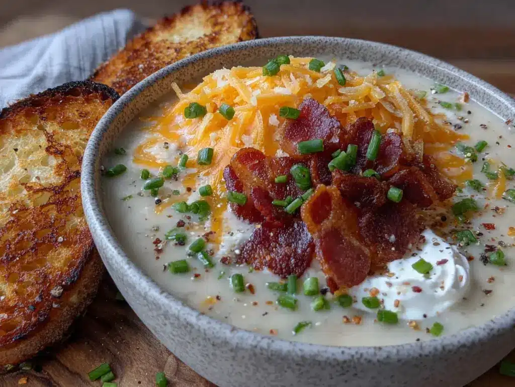 creamy loaded baked potato soup - featured image