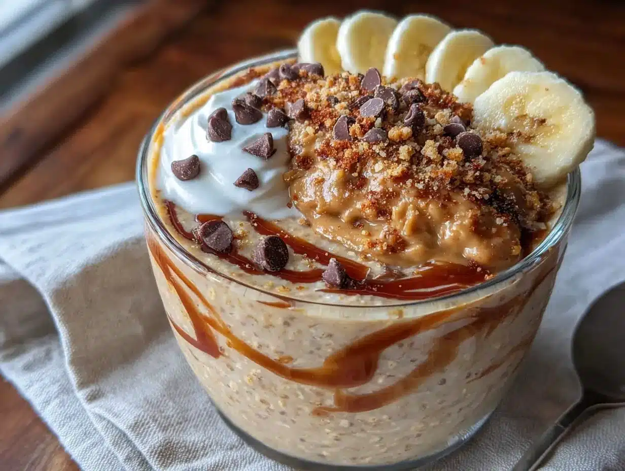creamy overnight peanut butter protein oats preparation steps