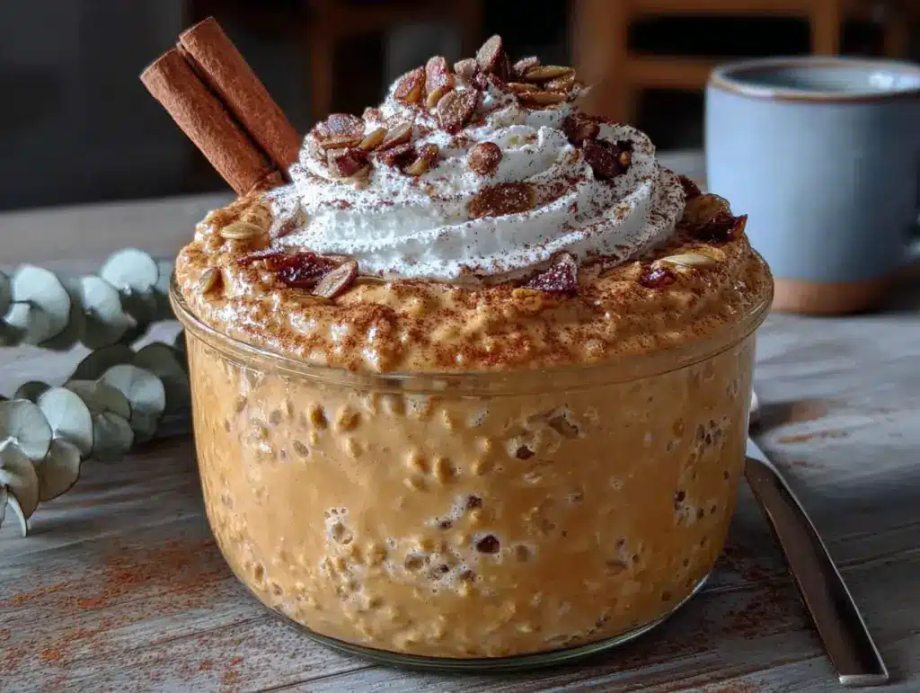 creamy pumpkin spice protein oats - featured image