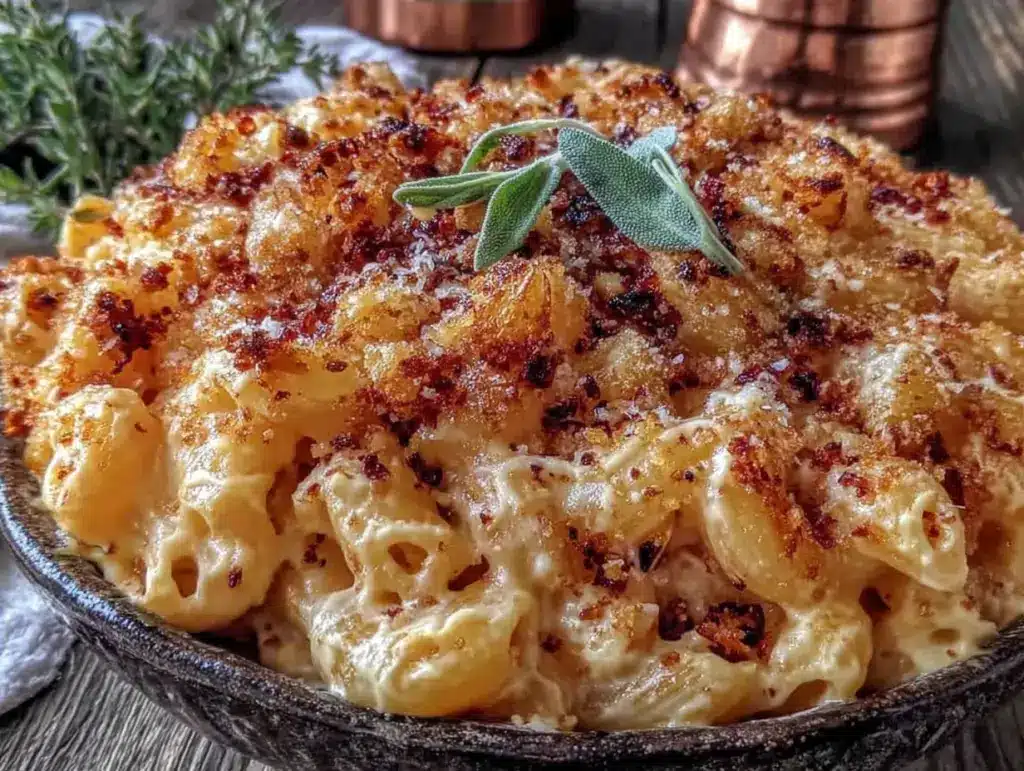 creamy roasted butternut squash mac and cheese - featured image