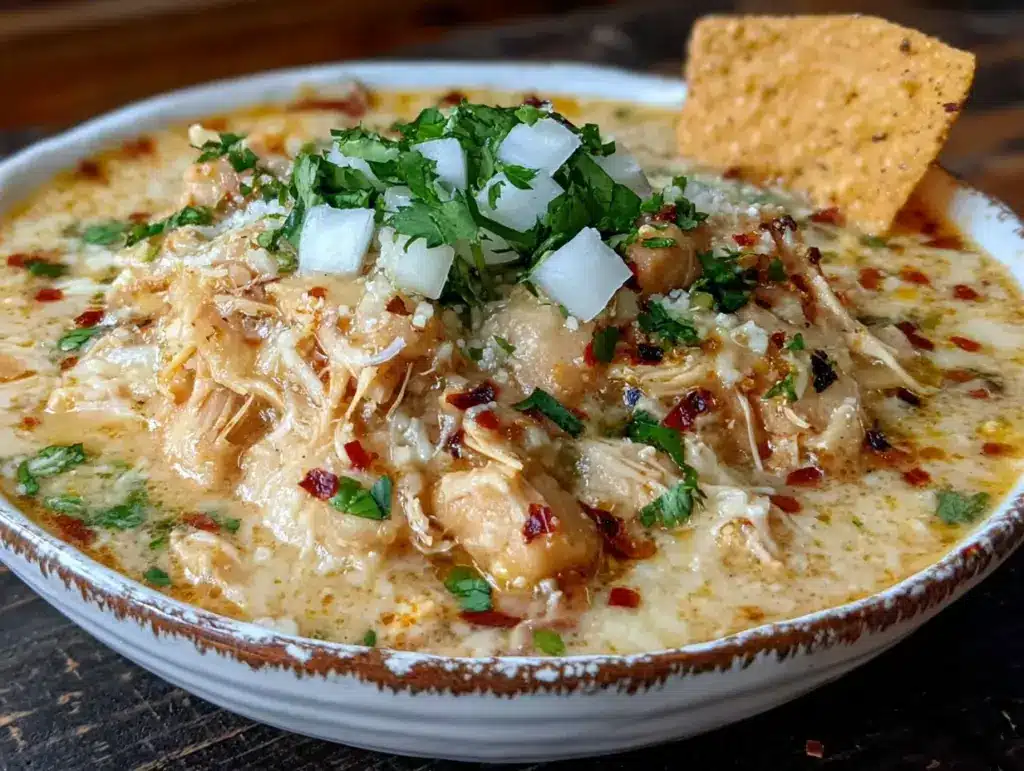creamy white chicken chili - featured image
