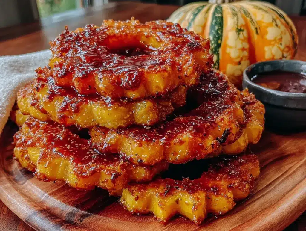 crispy maple-glazed delicata squash rings - featured image