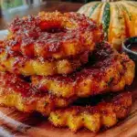 crispy maple-glazed delicata squash rings - featured image