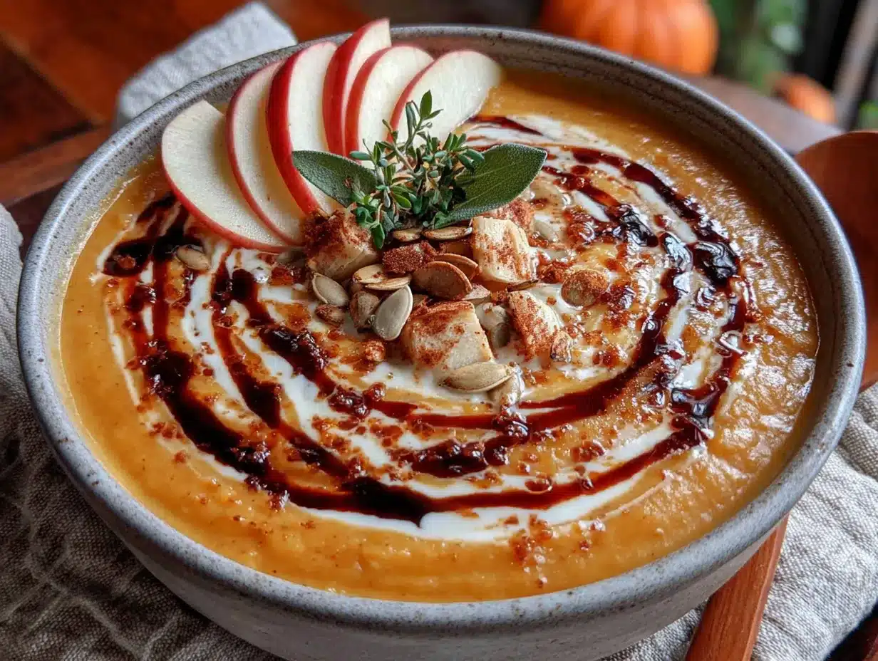 crockpot butternut squash and apple soup preparation steps