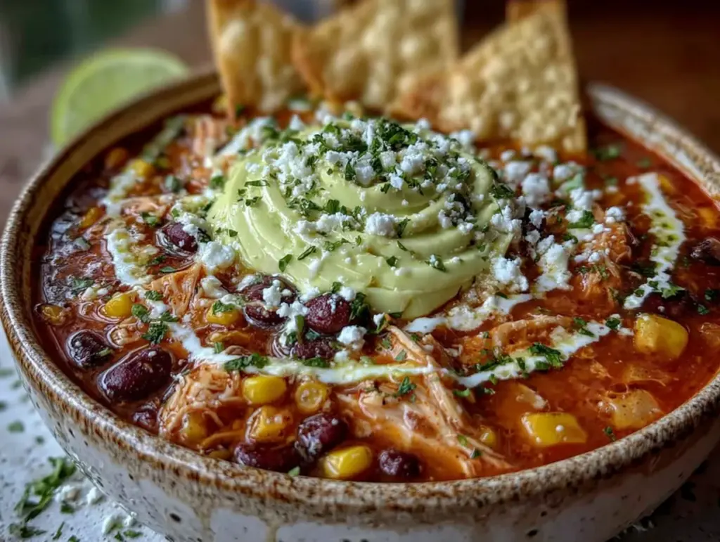 crockpot chicken enchilada soup - featured image