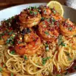 easy 15-minute garlic butter shrimp pasta - featured image