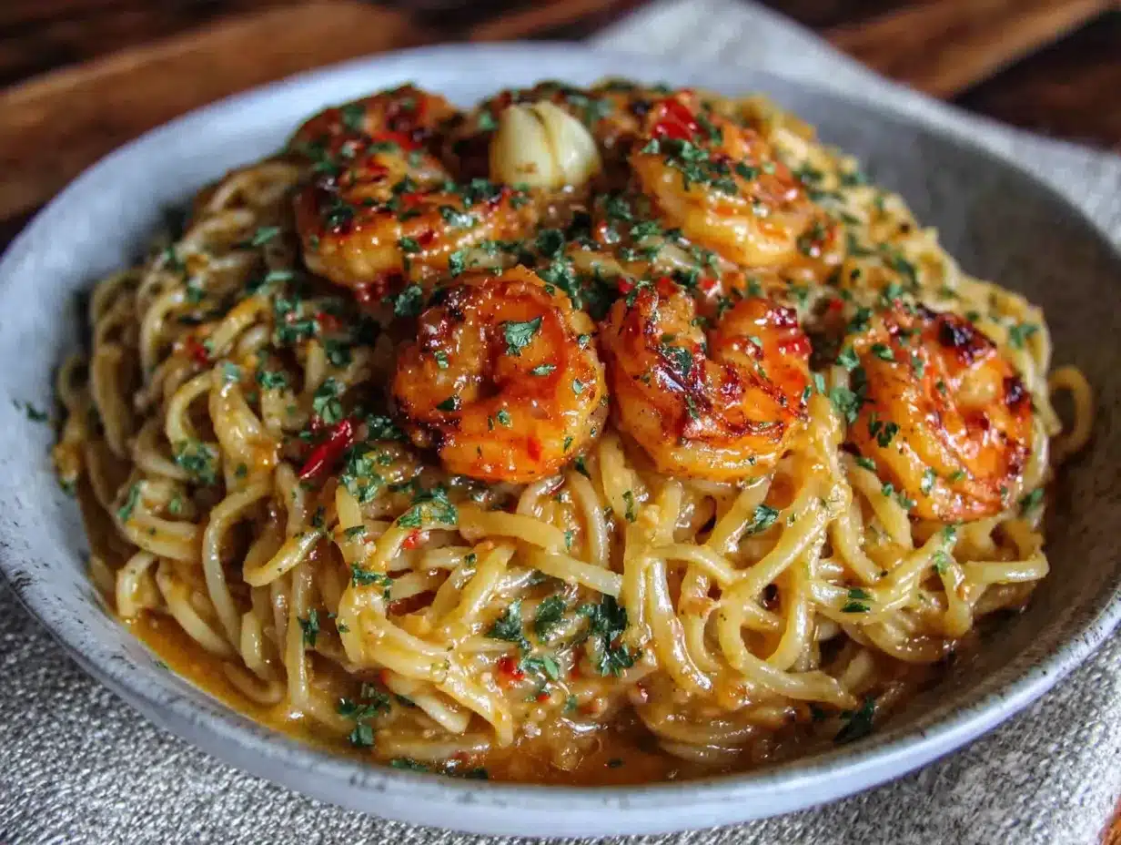easy 15-minute garlic butter shrimp pasta preparation steps