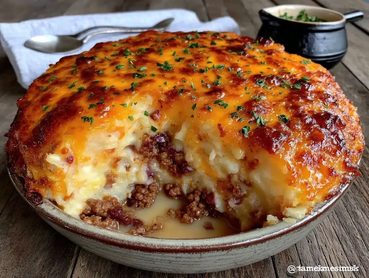 easy crockpot ground beef and potato casserole preparation steps