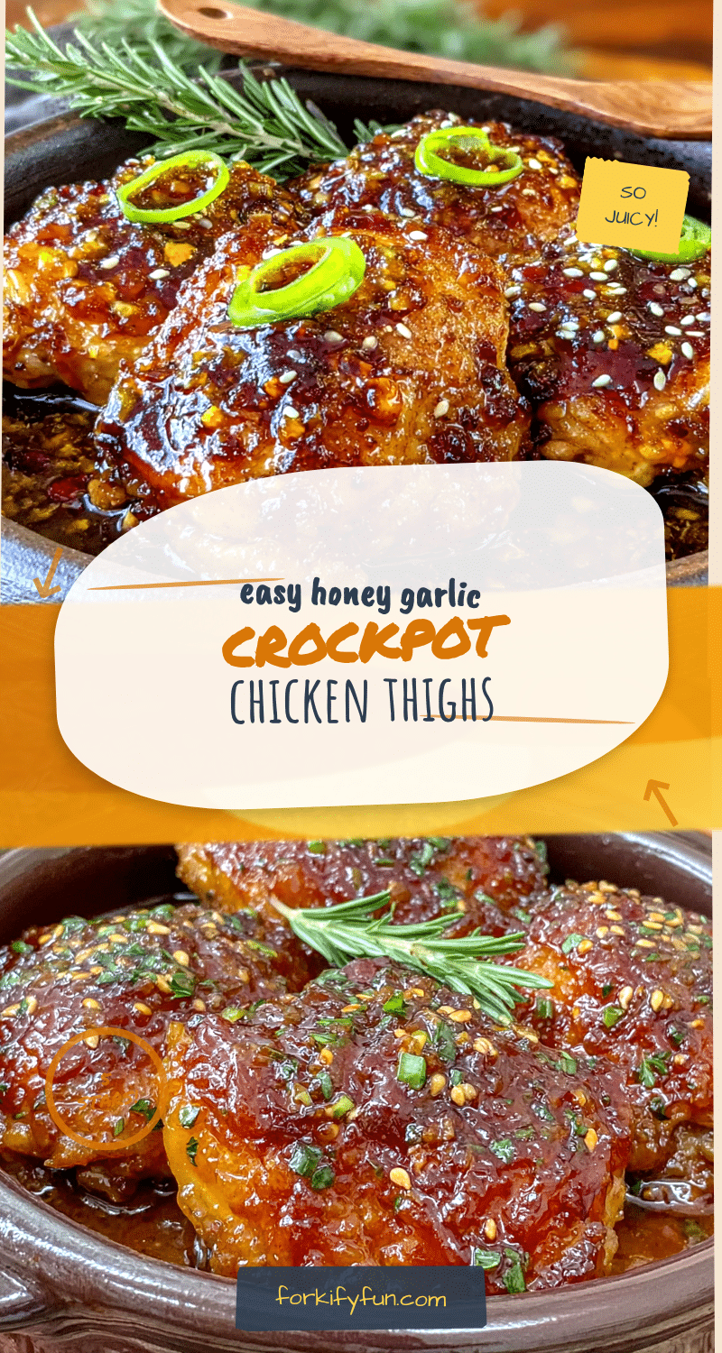 easy honey garlic crockpot chicken thighs recipe