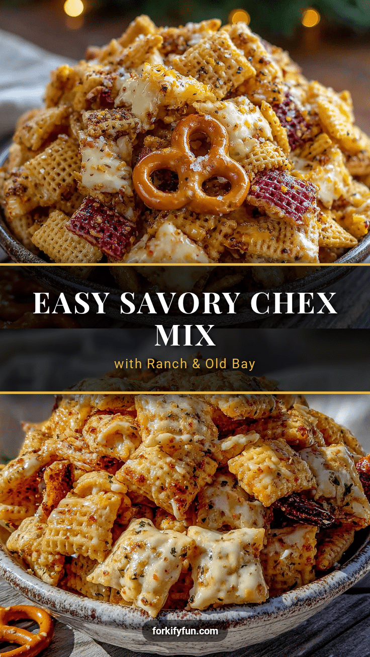 Easy Savory Chex Mix with Ranch and Old Bay recipe