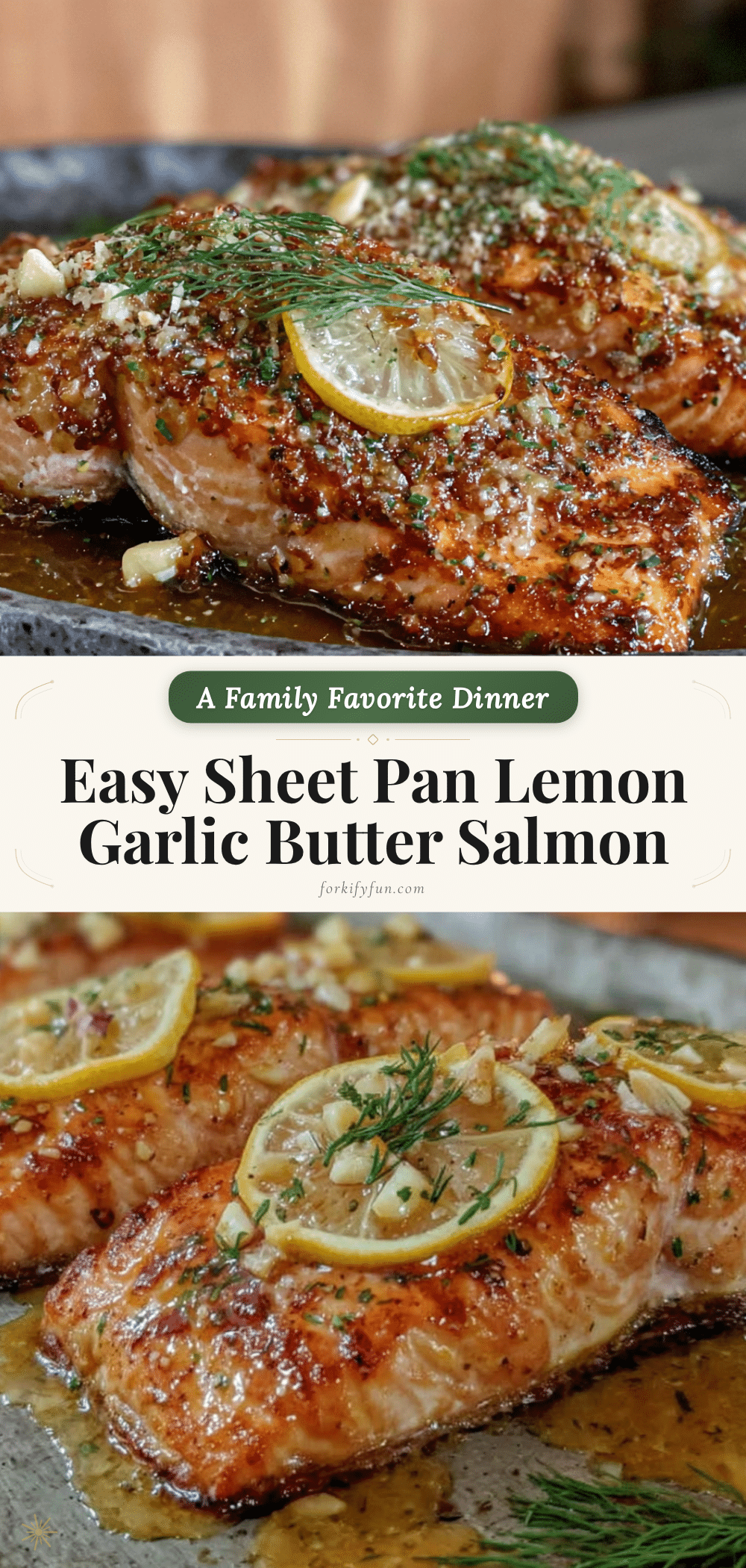 Easy Sheet Pan Lemon Garlic Butter Salmon recipe