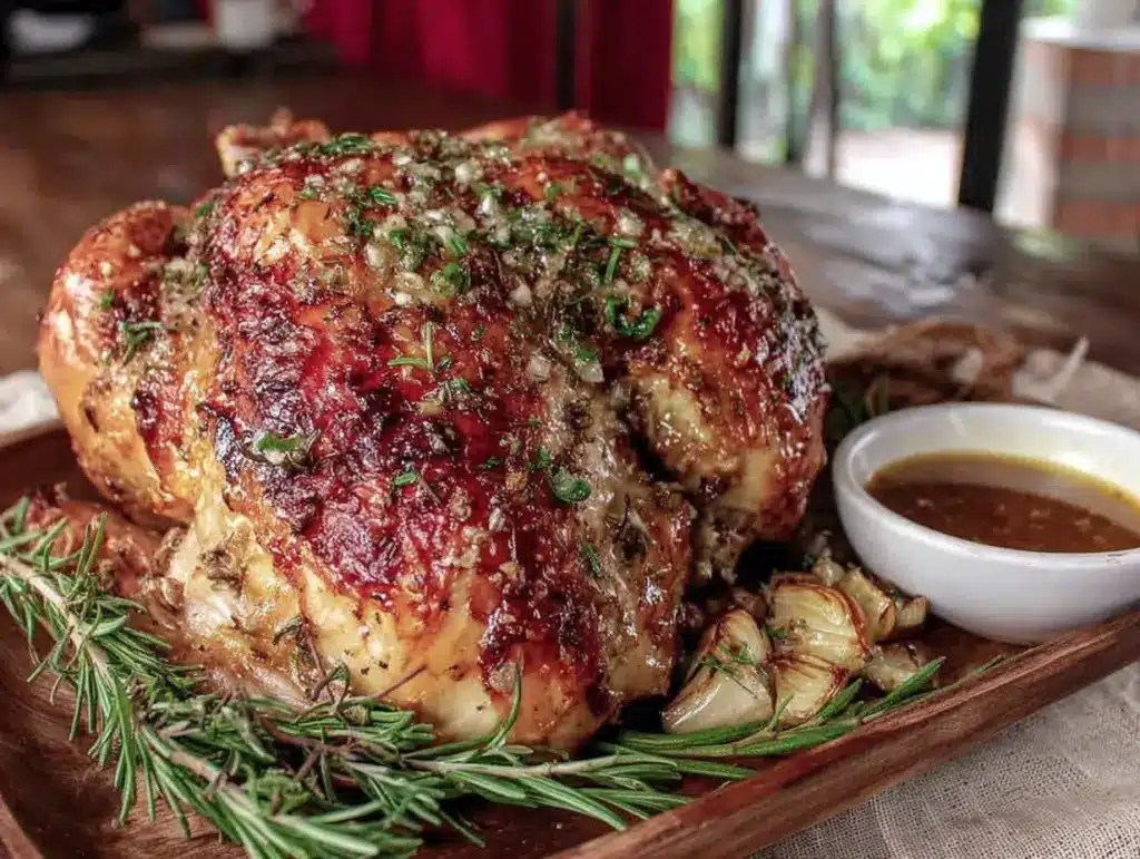 garlic herb butter turkey - featured image