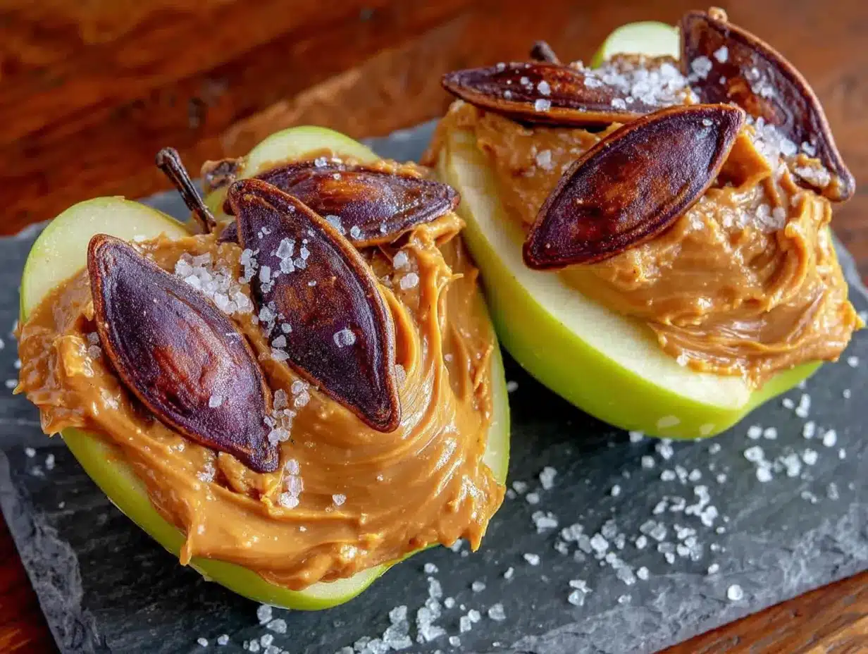 Halloween Fruit Tray Bat Wings (Apple & Peanut Butter) preparation steps