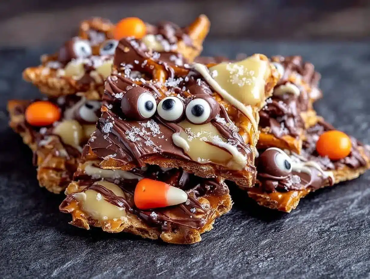 Halloween Pretzel Bark preparation steps